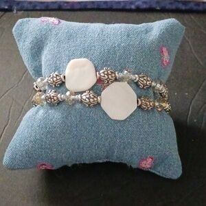 Brighton Utopia Mother of Pearl Double Strand Bracelet